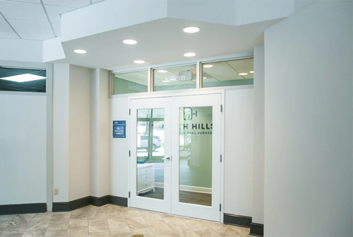 Front door at North Hills Implant & Oral Surgery Office.
